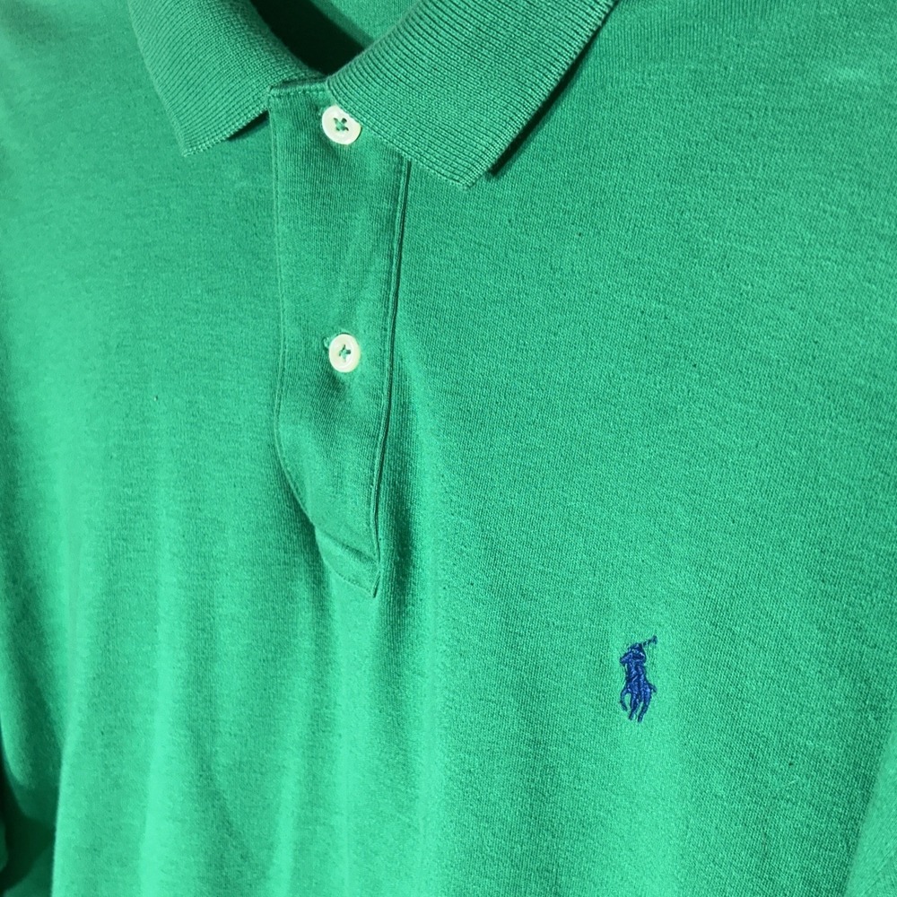 Polo By Ralph Lauren Polo Kelly Green With Blue Pony 100% Cotton Large - Picture 3 of 8